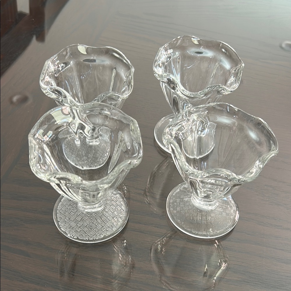 Elegant Clear Glass Dessert Bowls Set
